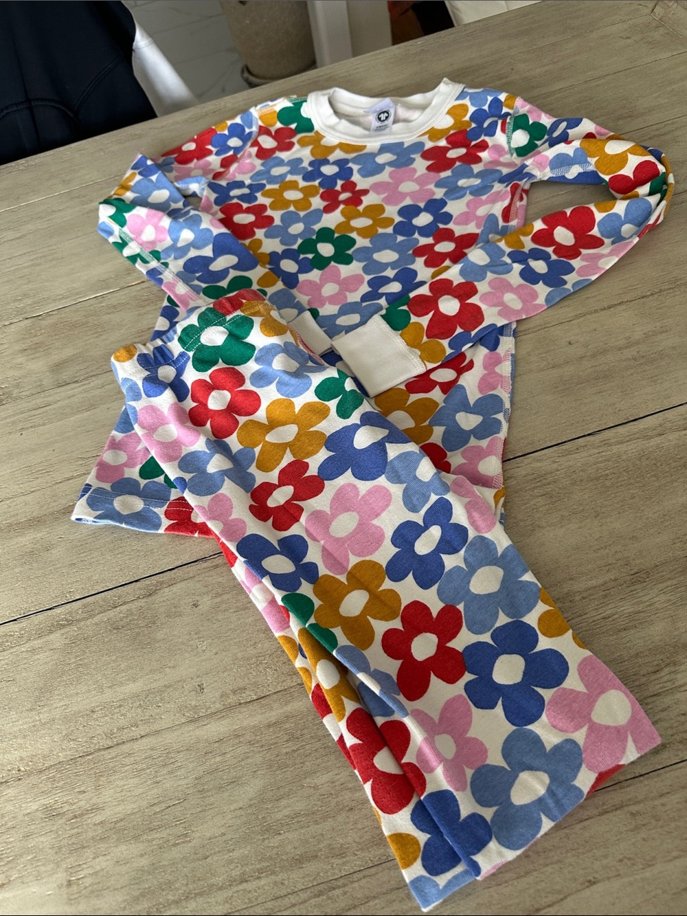 Hanna Andersson Bright Floral PJs Set Pink Multicolor Girls 10